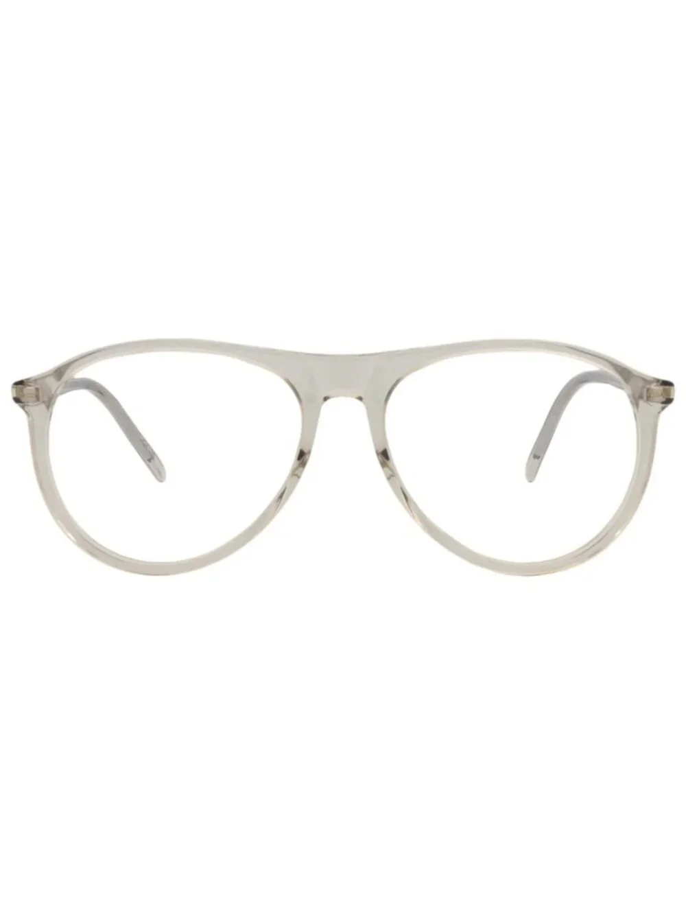 New Saint Laurent Women's Eyeglasses Aviator Recycled Acetate Frame Unisex Beige